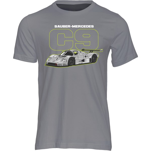 Sauber Mercedes C9 Group C Car T-shirt Charcoal : Duke Video