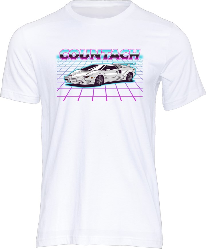 Dream Car Lamborghini Countach T-shirt White - click to enlarge