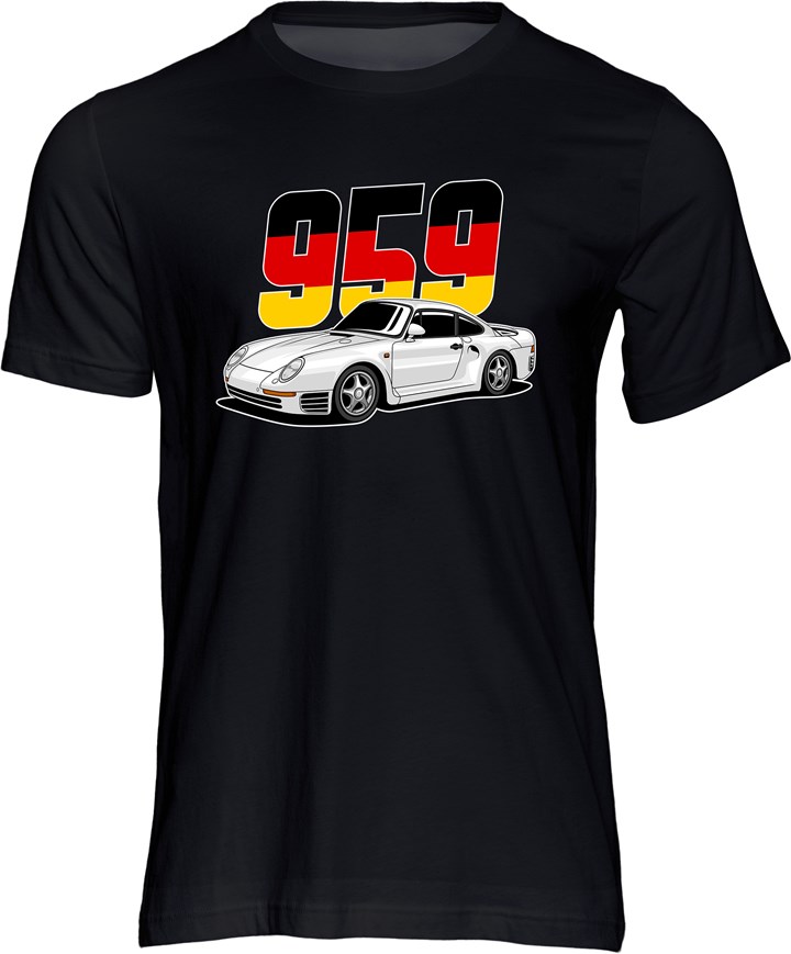 Dream Car Porsche 959 T-shirt Black - click to enlarge